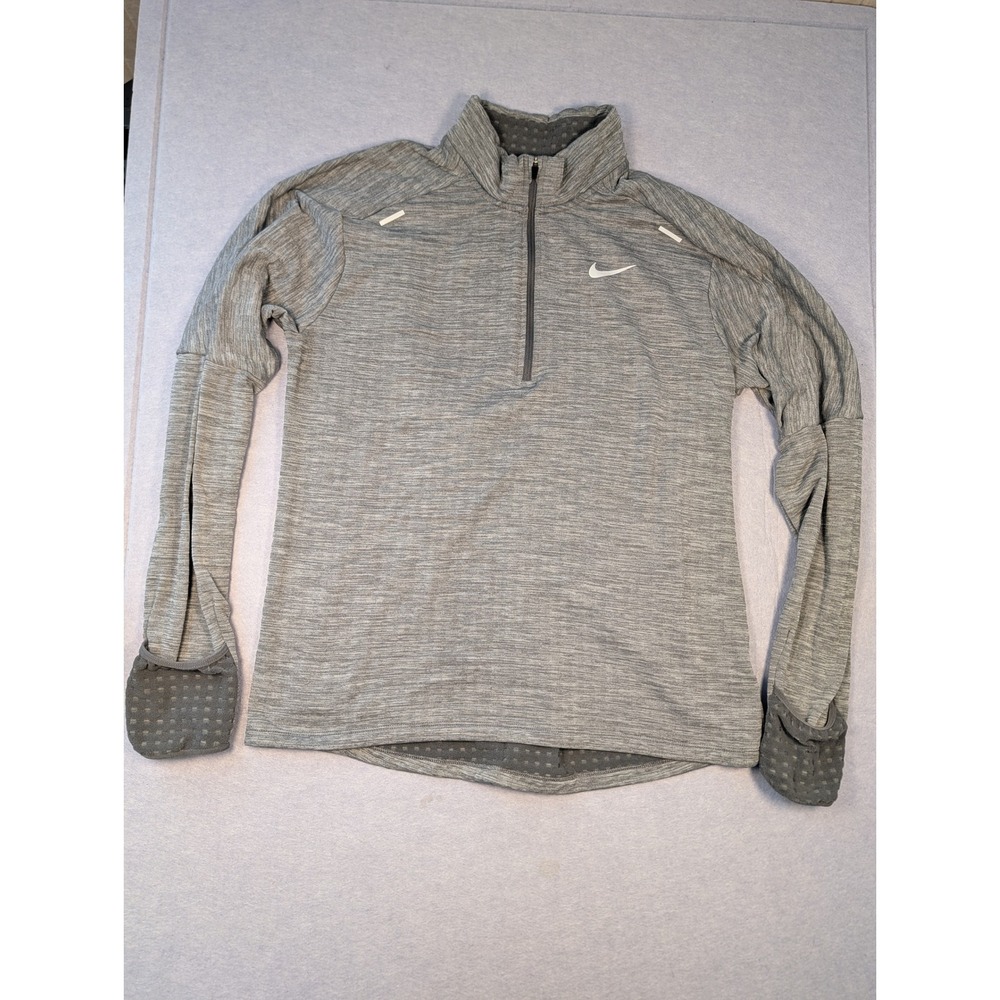Nike Running Pullover Mens Large Gray Therma-FIT 1/4 Zip DM1171-068 Excellent